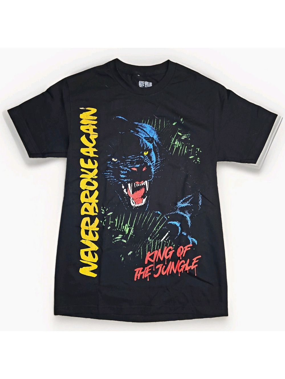 Never Broke Again King of the Jungle Panther Graphic Tee Black Size S